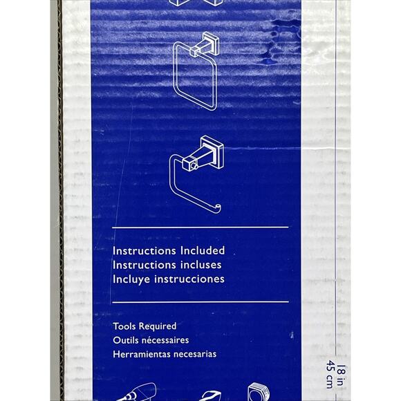 18-inch Wall-Mount Towel Bar, Polished Chrome, #0103760. {C6}. - Picture 10 of 14